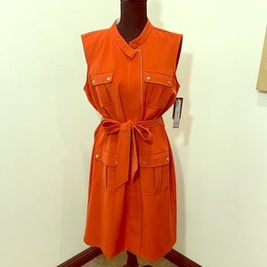 NWT True Envy Belted Rust Orange Dress, Size 14